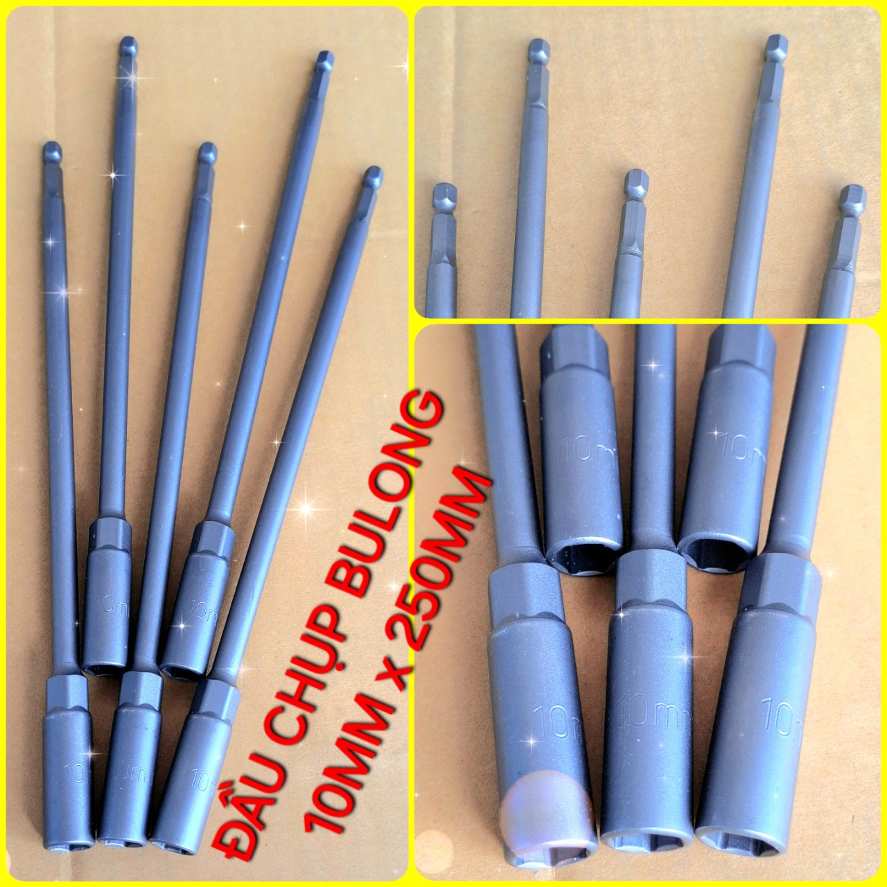 Đầu Chụp Bulong Thép Gió Siêu Dài 10mm x 250mm Cao Cấp