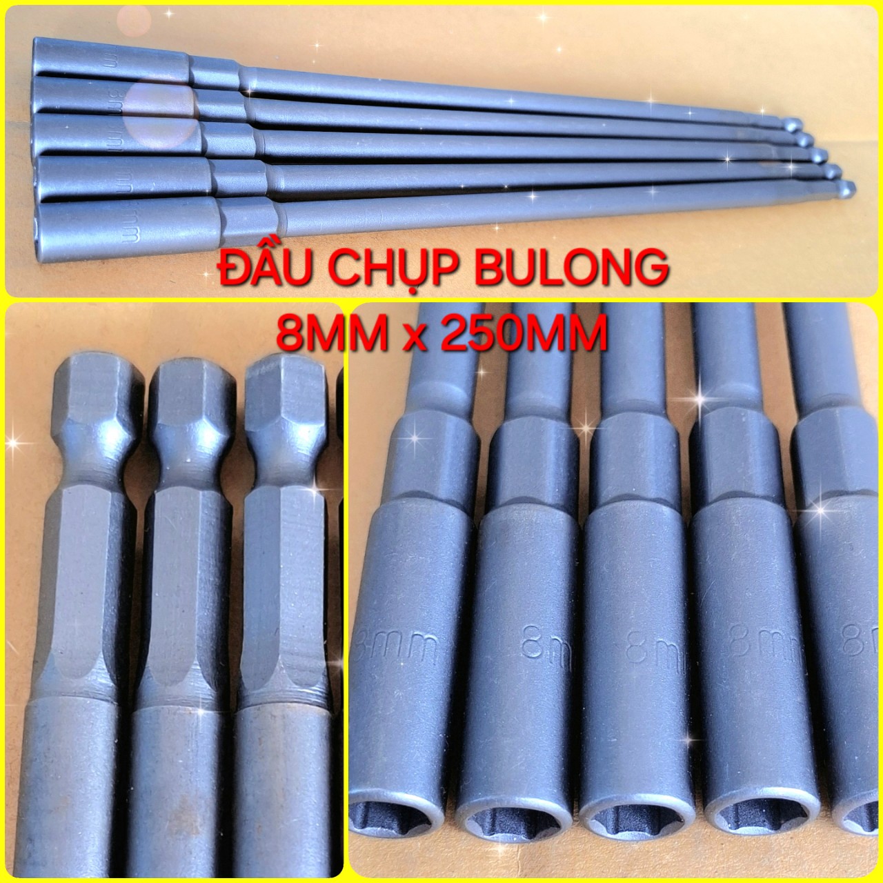 Đầu Chụp Bulong Thép Gió Siêu Dài 8mm x 250mm Cao Cấp