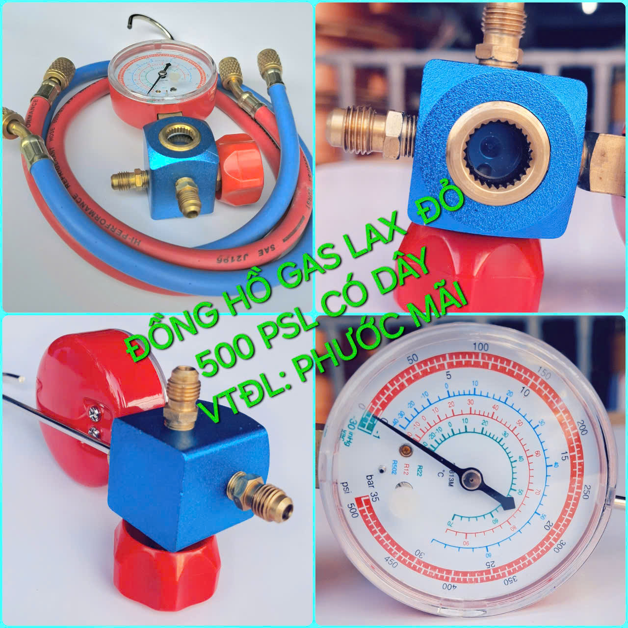 Đồng Hồ Đo Gas Đơn LAX Cao Áp (Đỏ) - 500 PSI