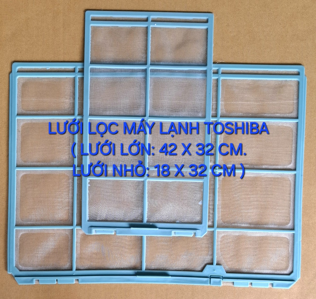 Lưới Lọc Bụi Máy Lạnh Toshiba (Lưới Lớn 42x32cm + Lưới Nhỏ 18x32cm) Cao Cấp