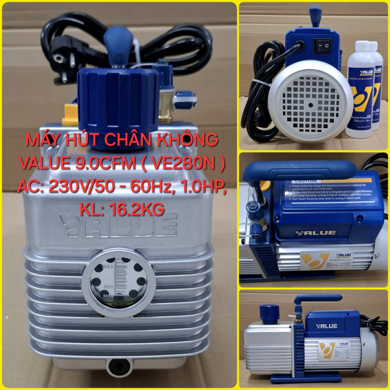 Máy Hút Chân Không 2 Cấp VALUE 9.0CFM (VE280N) 1.0HP Cao Cấp