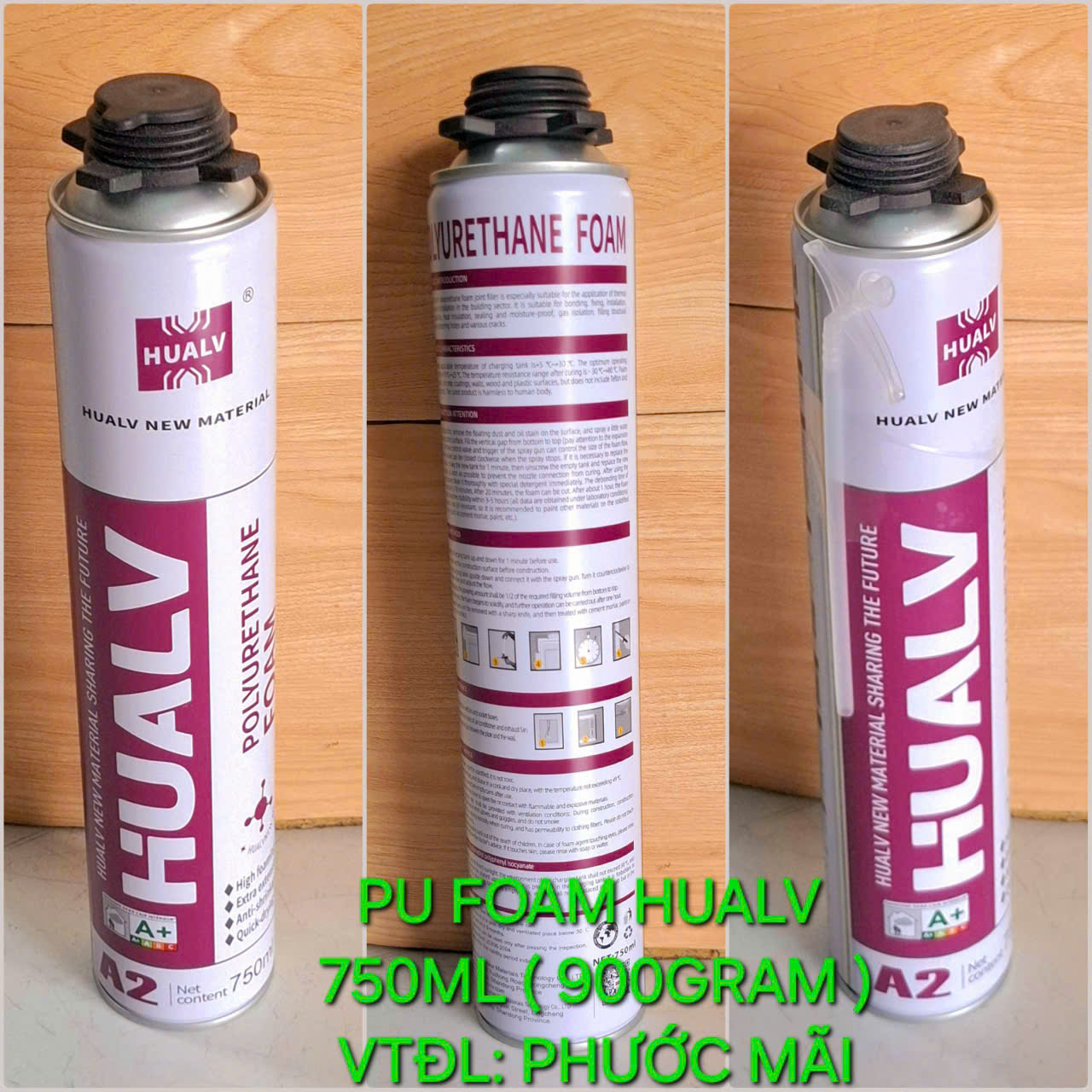 Chai xịt bọt nở PU Foam HUALV (750ml - 900g)