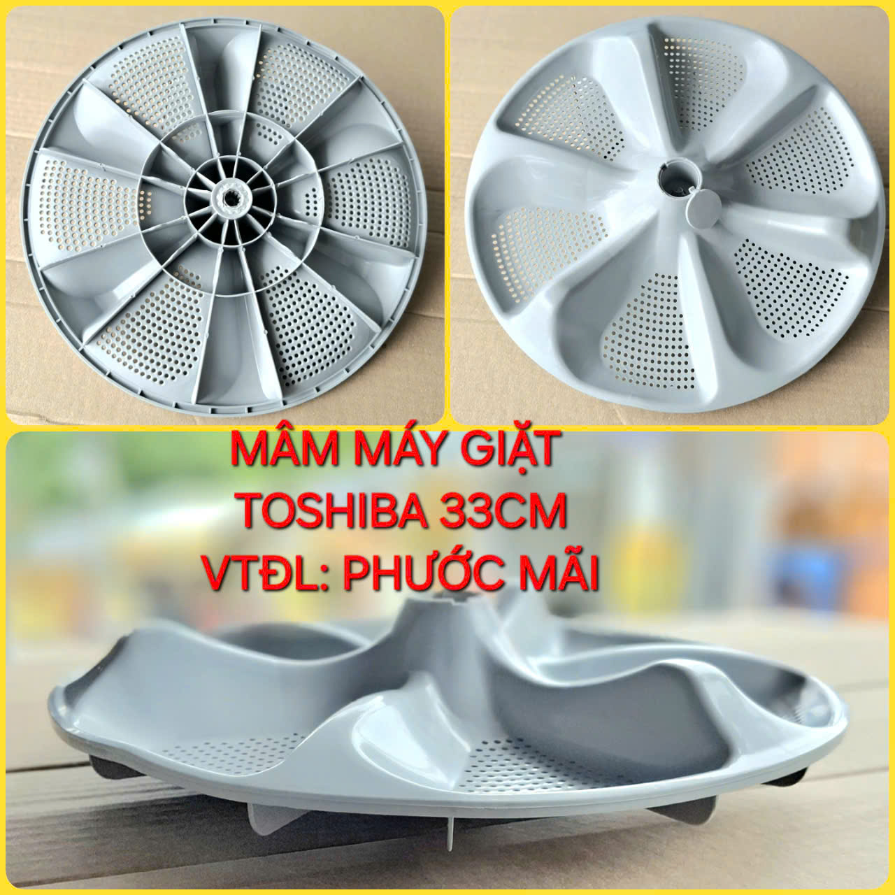 Mâm Máy Giặt Toshiba Cửa Trên (Lồng Đứng) Kích Thước 33cm Cao Cấp