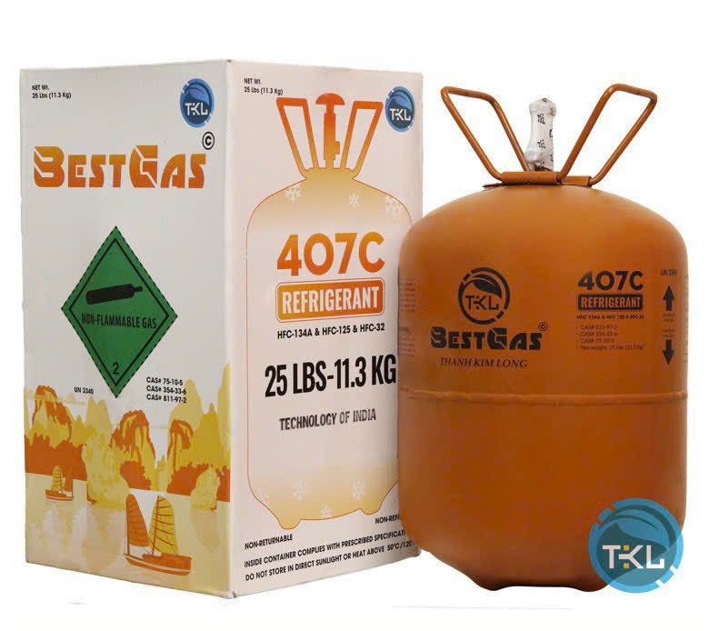 Gas lạnh R407C Bestgas 11.3Kg (Công nghệ Ấn Độ - Bình lớn)