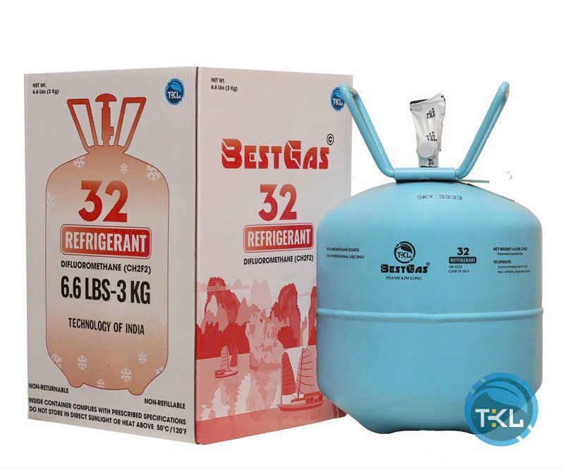 Gas lạnh R32 Bestgas Ấn Độ 3Kg (Bình gas 32 nhỏ)